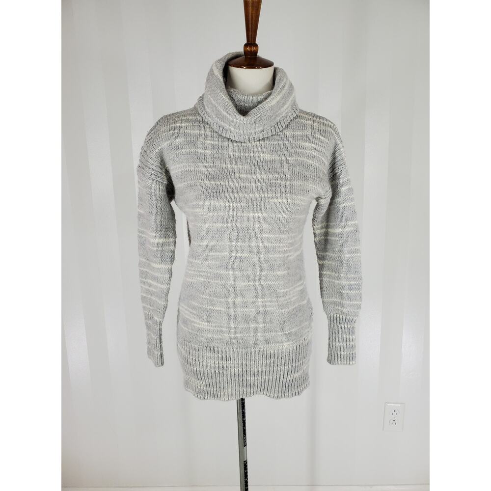 BANANA REPUBLIC Women's Gray & White Cowl Neck Sweater Sz S